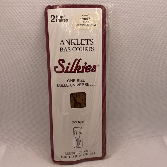 Silkies Anklets 2 Pairs Beige One Size 100% Nylon - Picture 7 of 7